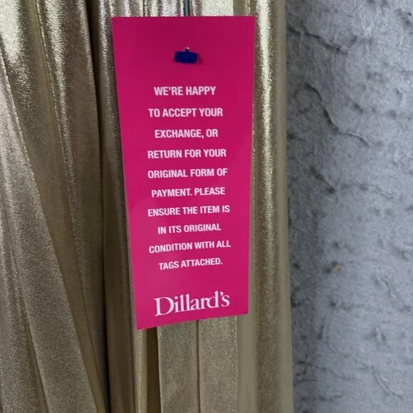 Lauren Ralph Lauren Skirt Womens 14 Gold Metallic Pleated Midi Party Formal - Picture 6 of 16